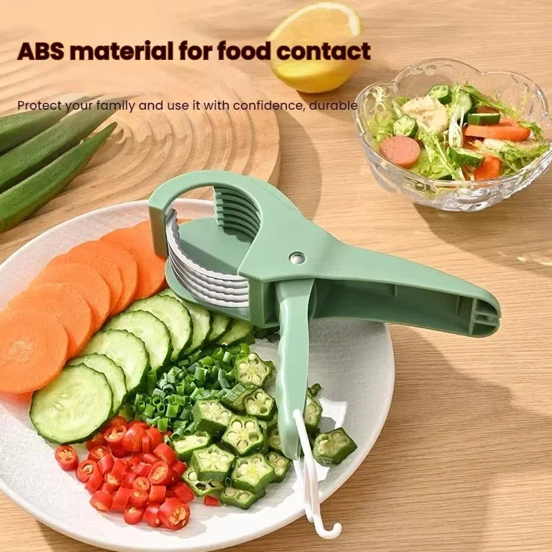 HooFun Kitchen Tools Stainless Steel Vegetable and Fruit Slicer Multi Functional Salad Slicer Kitchen Accessories